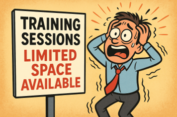Cartoon of panicked person