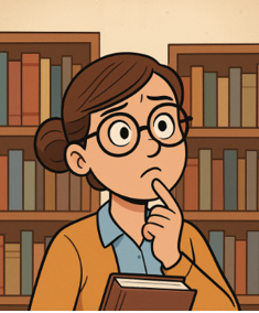 Cartoon photograph of a trainer teaching a class