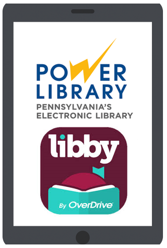 POWER and Libby logos on an e-book