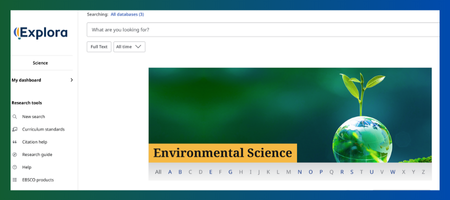 Screenshot of the Environmental Science section of Science Reference Source