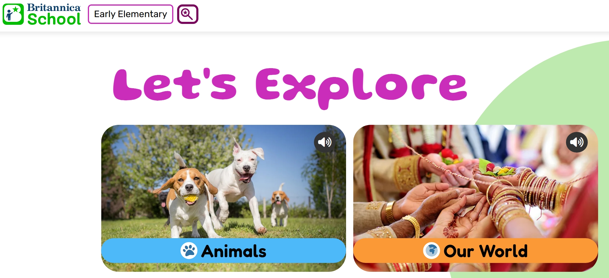 Screenshot of Britannica Early Elementary