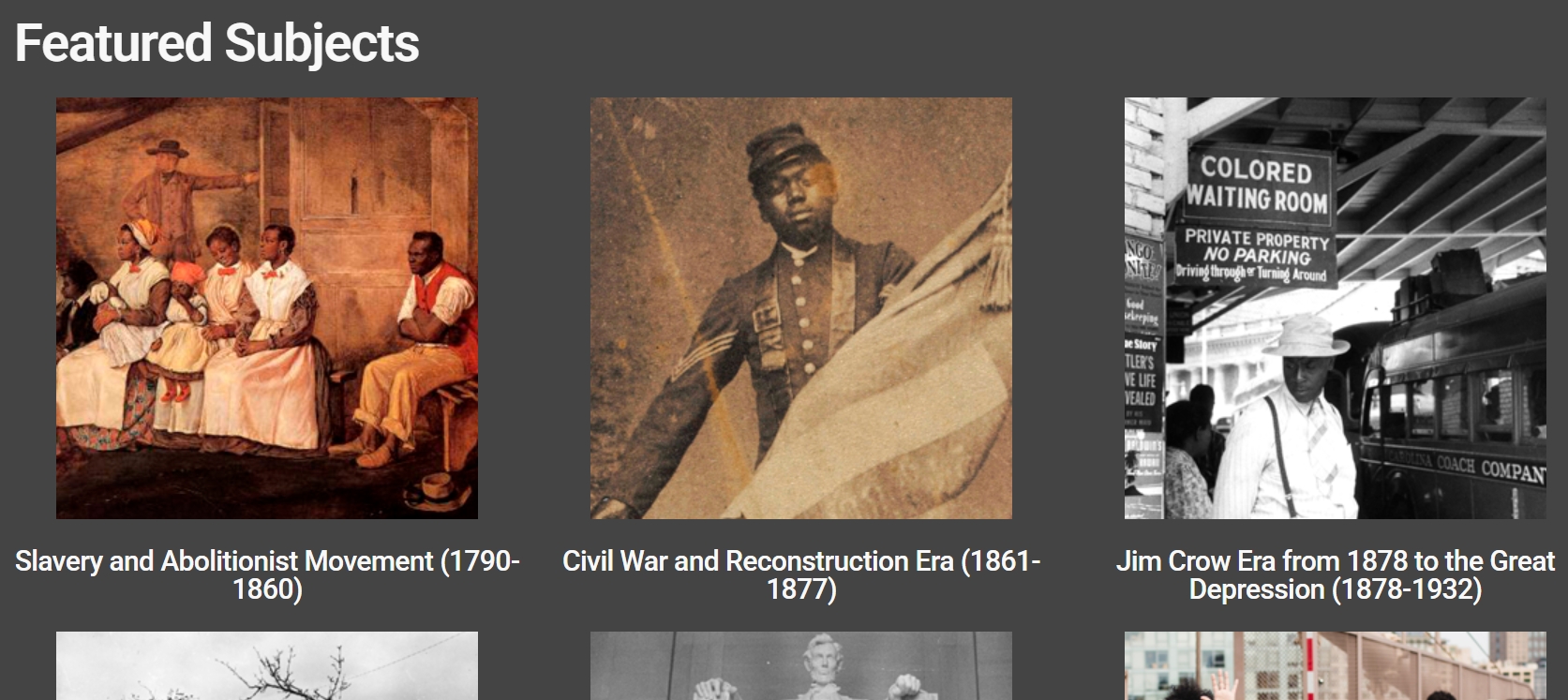 Screenshot of Black Freedom Struggle E-Resource